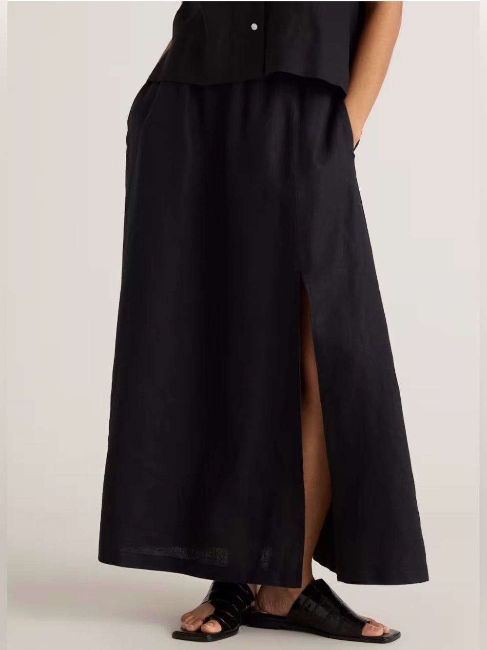 QUINCE 100% European Linen Maxi Skirt Size XL